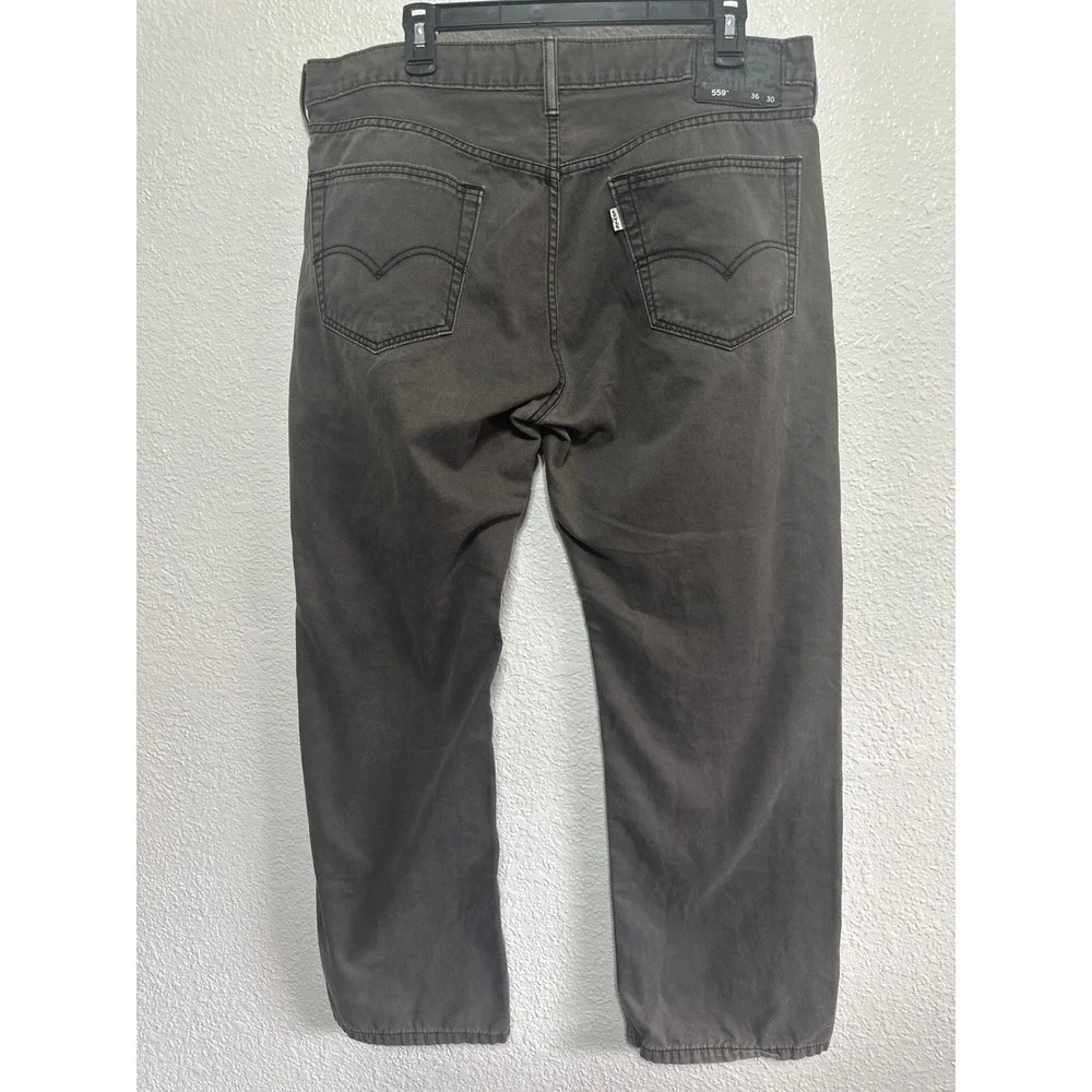 Levi Strauss 559 Jeans Mens 36x30 Dark Gray Relaxed Fit Straight Leg Denim